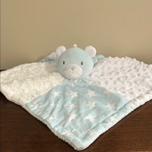 Baby Essentials Blue Bear Lovey Plush White Stars